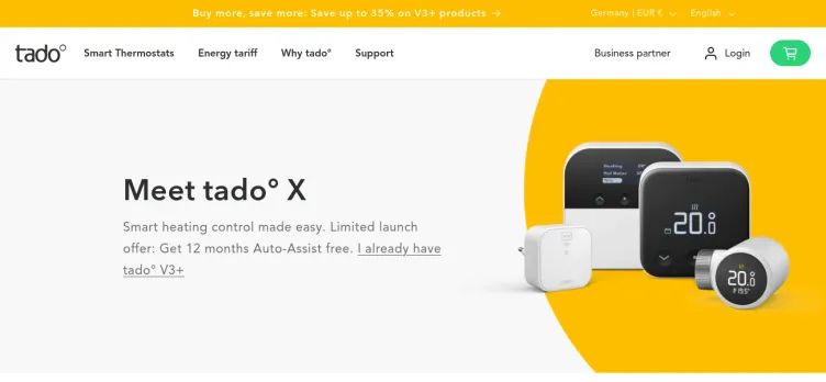 Screenshot Tado.com