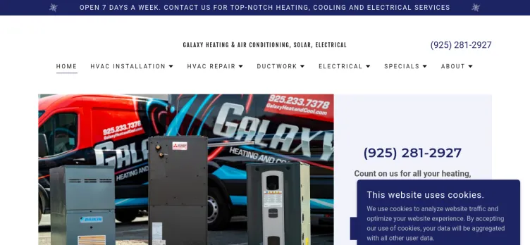 Screenshot GalaxyHVACRepair.com