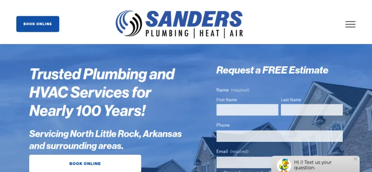 Screenshot Sanders Plumbing &