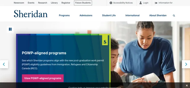 Screenshot Sheridan College