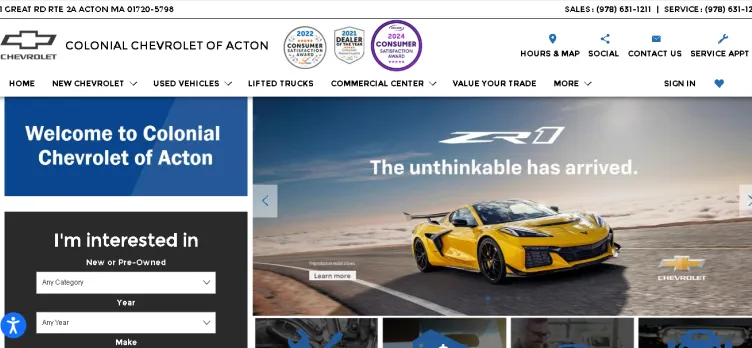 Screenshot BuyColonialChevrolet.com