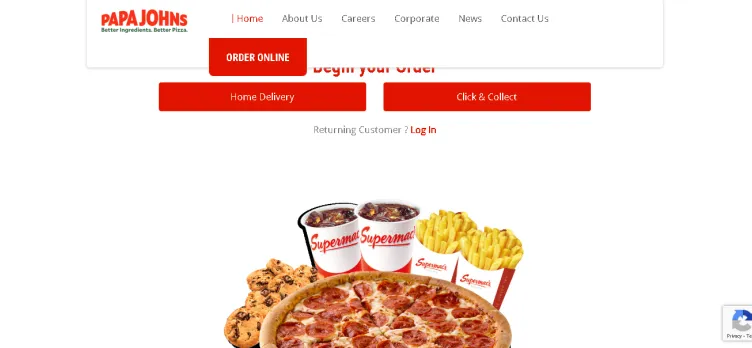 Screenshot PapaJohns.ie
