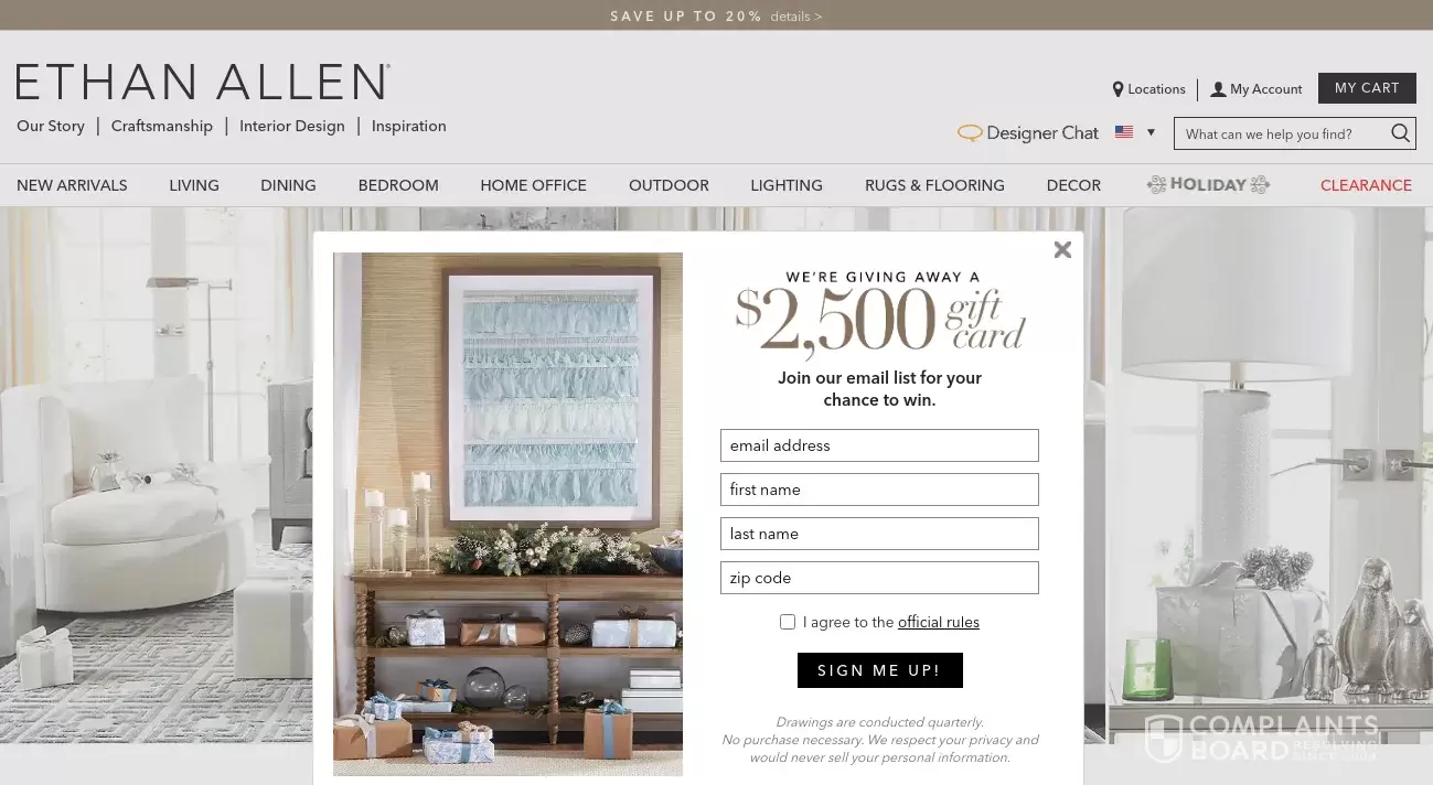 Ethan Allen Complaints, Customer Claims, Free Resolution Services