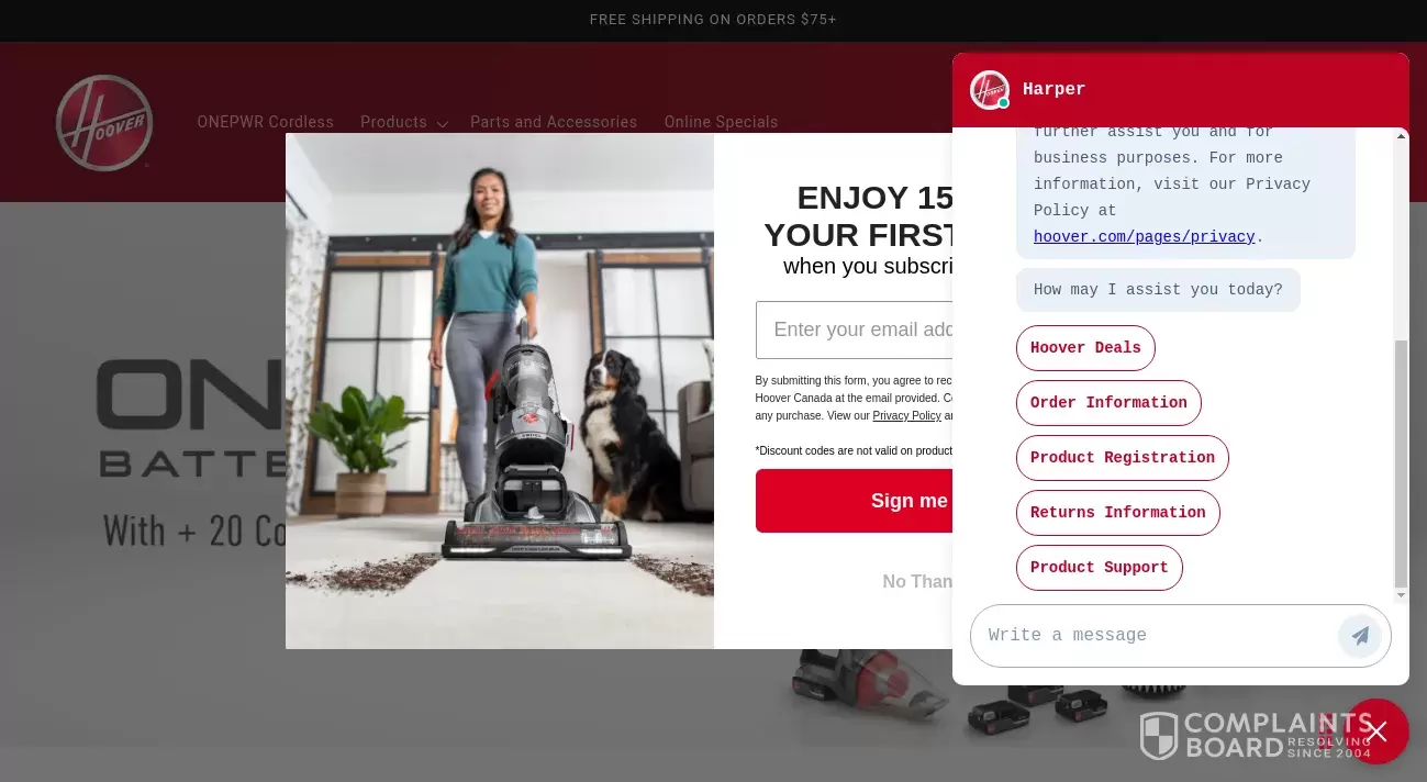 Hoover Phone, Email, Address, Customer Service Contacts ComplaintsBoard