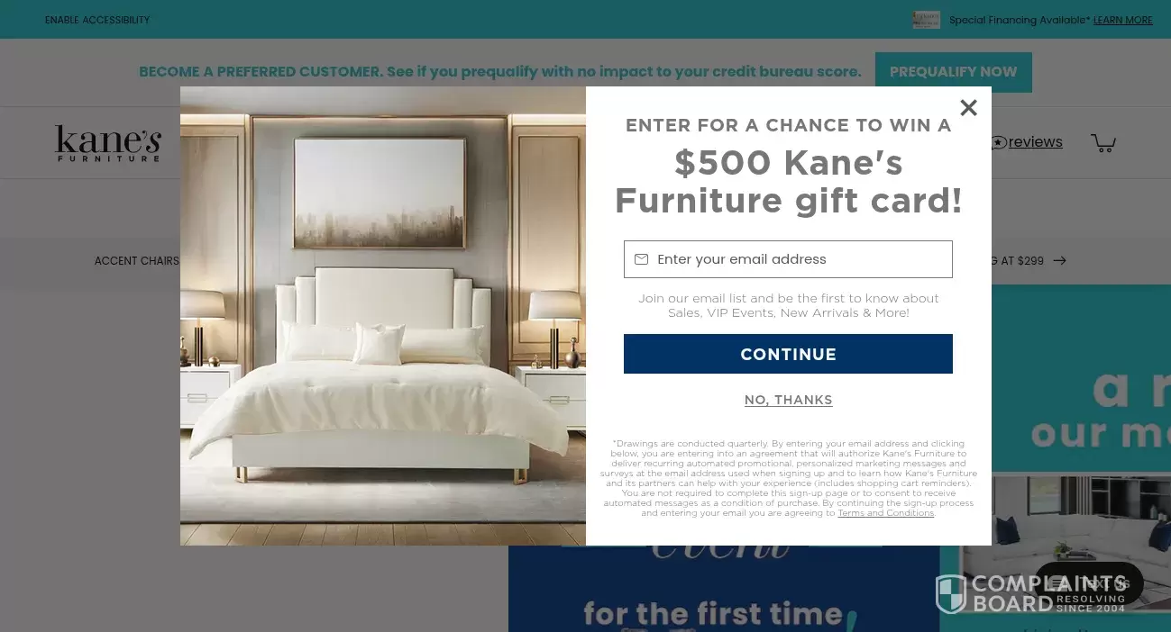 Kane's Furniture Reviews, Complaints, Customer Claims ComplaintsBoard