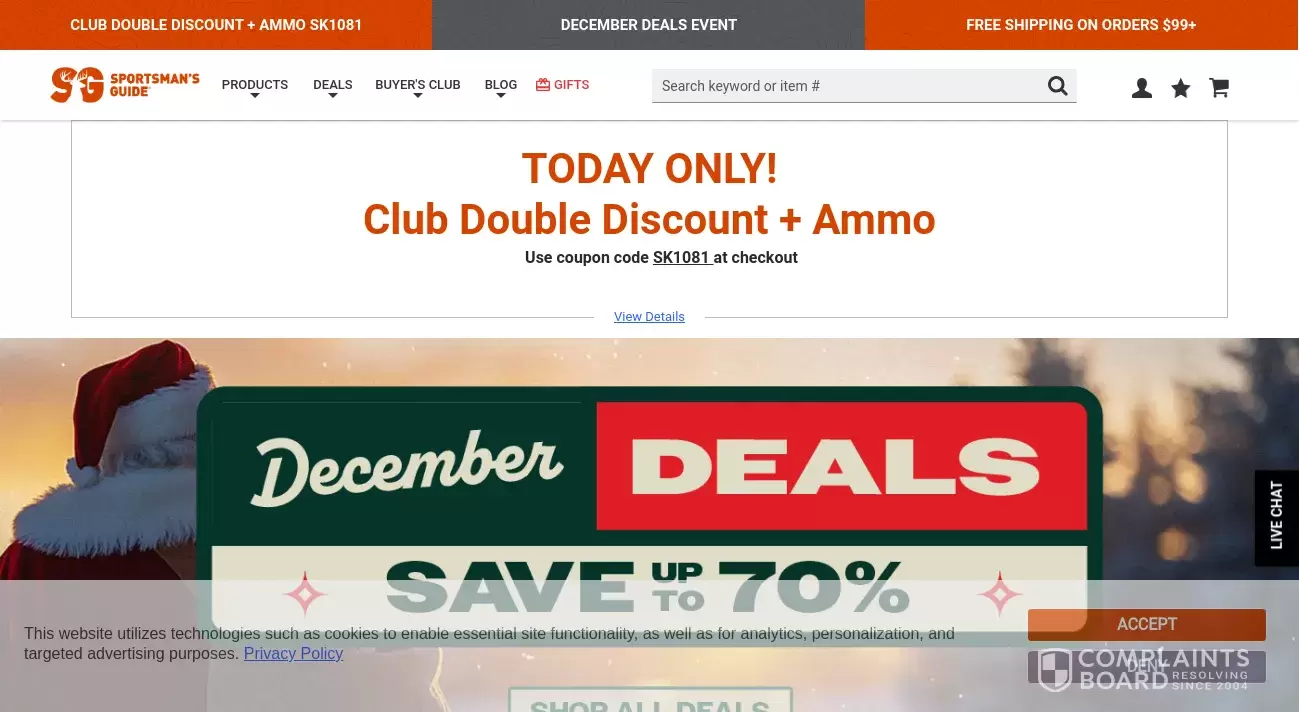 Sportsman's Guide Reviews, Complaints, Customer Claims ComplaintsBoard