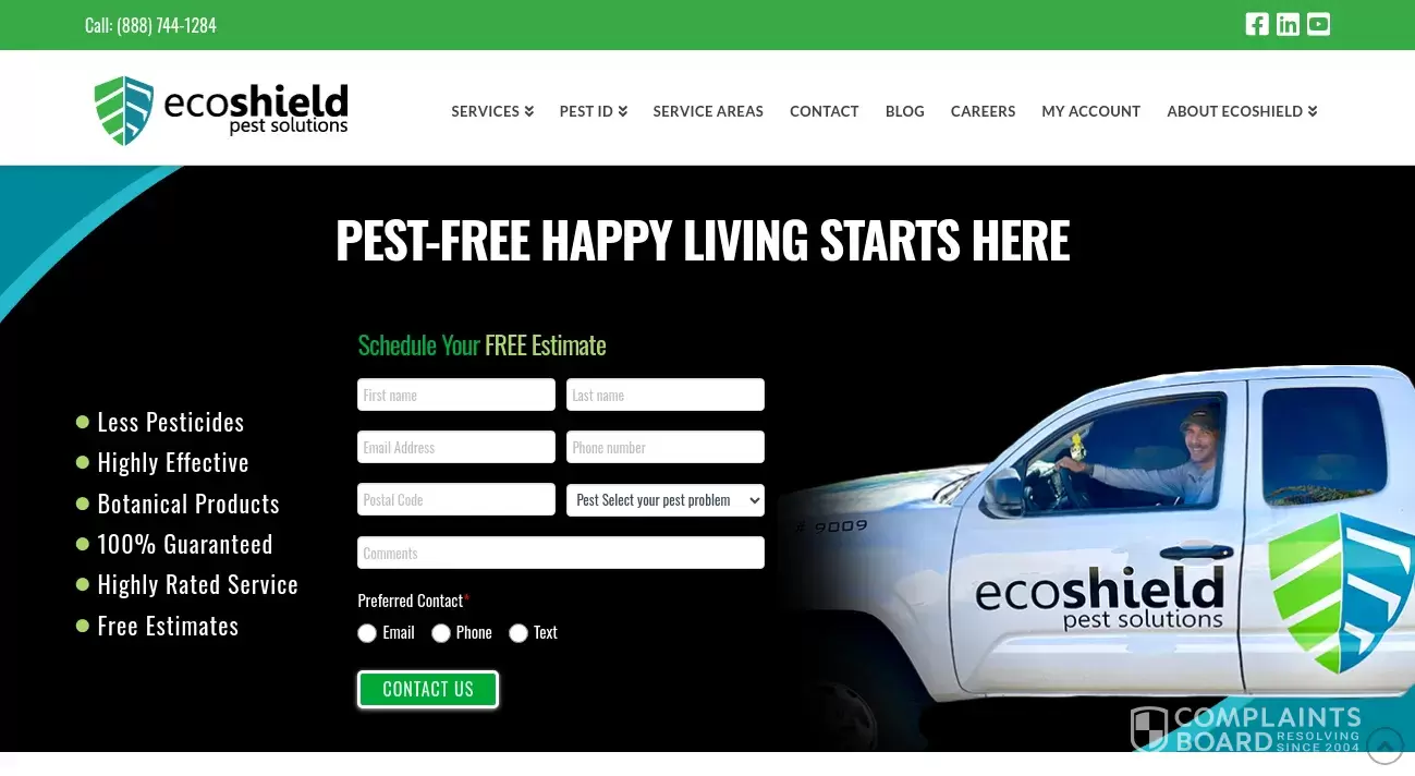 EcoShield Pest Control North: Complaints, Customer Claims, Free ...