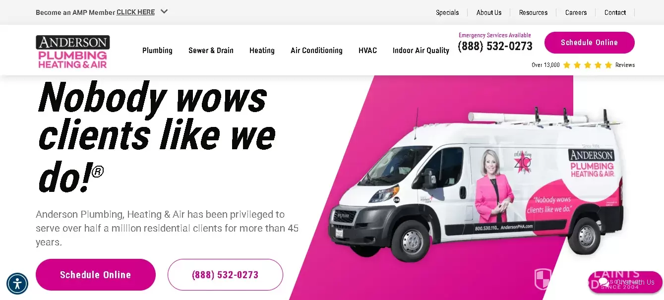 Anderson Plumbing Heating & Air Conditioning Review Service rendered