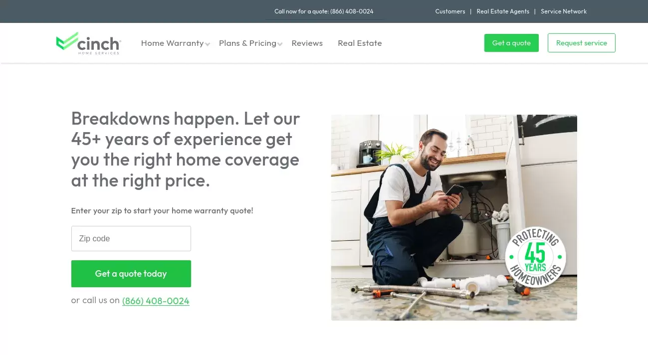 Cinch Home Services Customer Service Phone Number