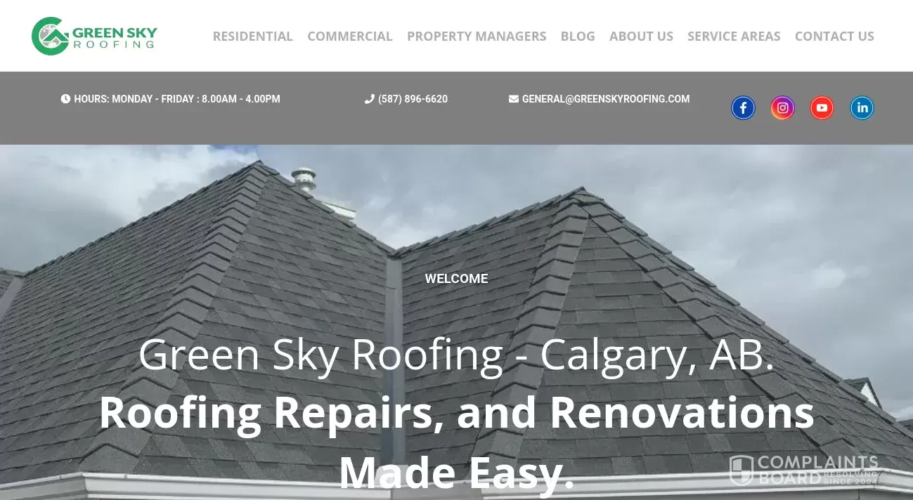 Greensky Roofing Calgary Customer Service Phone, Email, Address