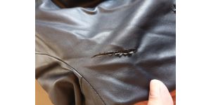 Armani - dark blue hooded jacket made of artificial leather