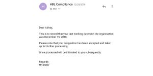 HDFC Bank - relieving letter request not responding
