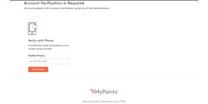 MyPoints - Requires cell phone redeem points