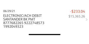 Santander Consumer USA - Pay off for loan