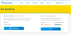 Cebu Pacific Air - There is no option to cancel/remove unpaid add ons