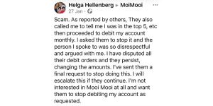 Moimooi - Continuing to take payment despite cancelling