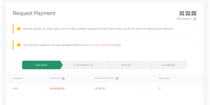 G2G - Withdrawal scam of 1007$ payment disabled for no reason