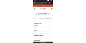 Ryze Superfoods - Website will not process payment