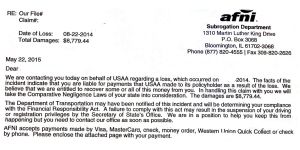 Afni - False claim, stating i owe $8, 779. 44 to them, or my license will be suspended.