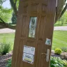Menards - entry door panel - defects in staining finish & glue adhesive