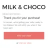 Milk and Choco - no replies to email and no delivery of item ordered