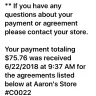 Aaron's - there from one of your employees