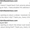 Milk and Choco - unanswered emails to return the eliana casual striped dress