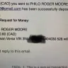Mover Scam Philo Roger Moore in Saskatchewan - scammed me 850 dollars offering me moving service through shiply