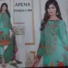 Hypershop - star light green and pink flower lawn crisp - z unstitched suit for women 3 pcs