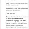 Fashion Nova - flagged my order