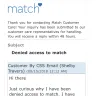 Match.com - terminating my subscription with no just cause