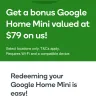 Woolworths - offer of free google mini with online shopping