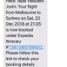 Expedia - mobile service - incorrect booking text message - Photo 1