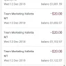 Team Marketing Valletta - taking money from my account
