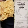 Popeyes - items of complaint: 16 piece mild chicken tender dinner, cajun fries, black eyed peas