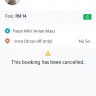 Grabcar Malaysia - cancellation of grab booking by the driver