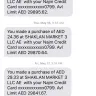 Najm ONE / Majid Al Futtaim Finance - non customer getting transaction message