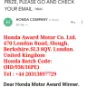 Honda Motor - fake message