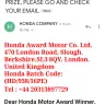 Honda Motor - fake message - Photo 1