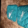 Dollar Tree - square pot holders (teal) with quote "the best things in life aren't things" - Photo 4