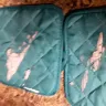 Dollar Tree - square pot holders (teal) with quote "the best things in life aren't things" - Photo 5