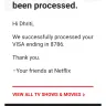 Netflix - Payment made before expiry of one month free trial