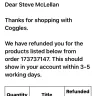 Coggles - refund