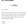 Disney Store - overcharges