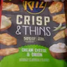Ritz Crackers - Crisp and thins - cream cheese & onion