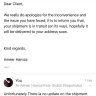 Aramex International - lost shipment number 32649265935 - Photo 3
