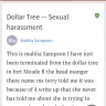 Dollar Tree - Sexual harassment