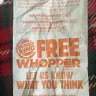 Burger King - Receipt short on redemption space - Photo 2