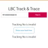 LBC Express - Service/tracking number provided is invalid