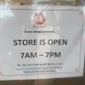 Chowking - Clark maingate still not open at 7:15. Posted on their door branch store will be open at 7am.